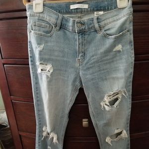 Boyfriend style ripped jeans